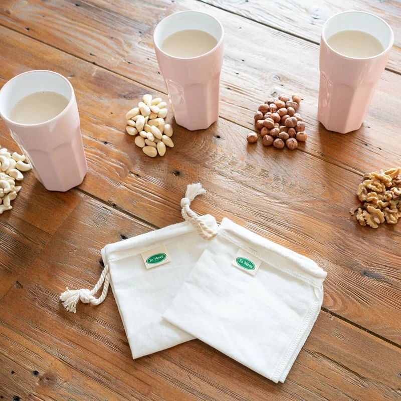 Nussmilchbeutel aus Hanf, 2er Set