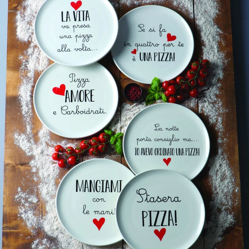Love Tiffani Piatto Pizza D31 cm Pizza Amore e Carboidrati