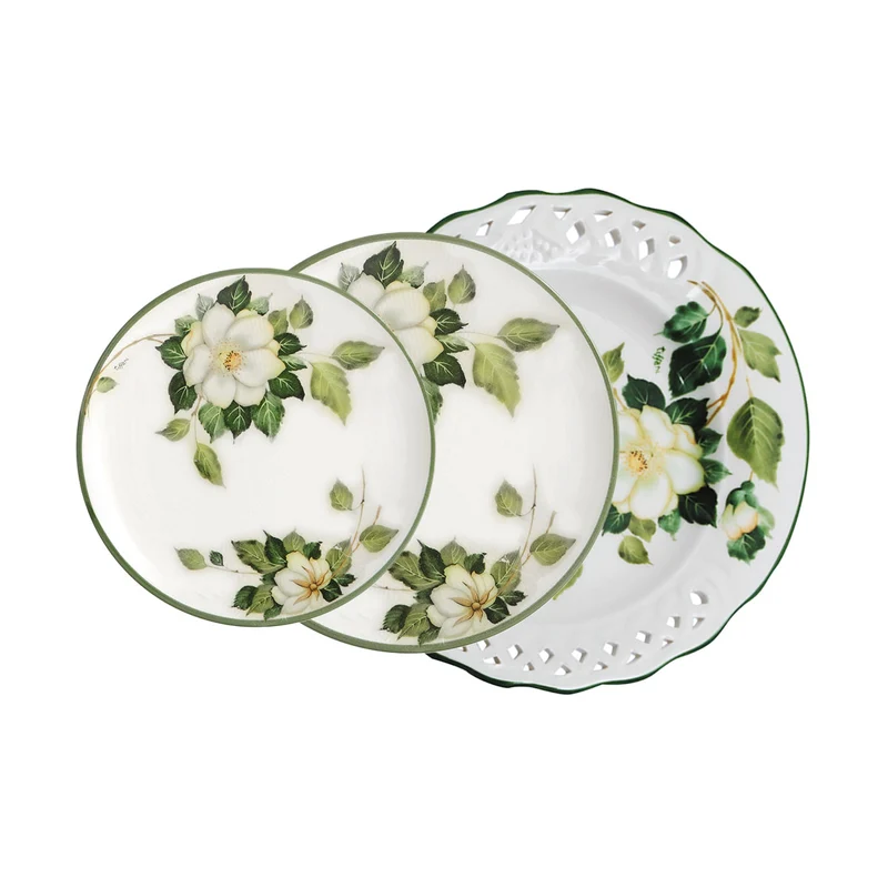 Love Tiffani Servizio Tavola 18 Pezzi Country Camelie in Ceramica