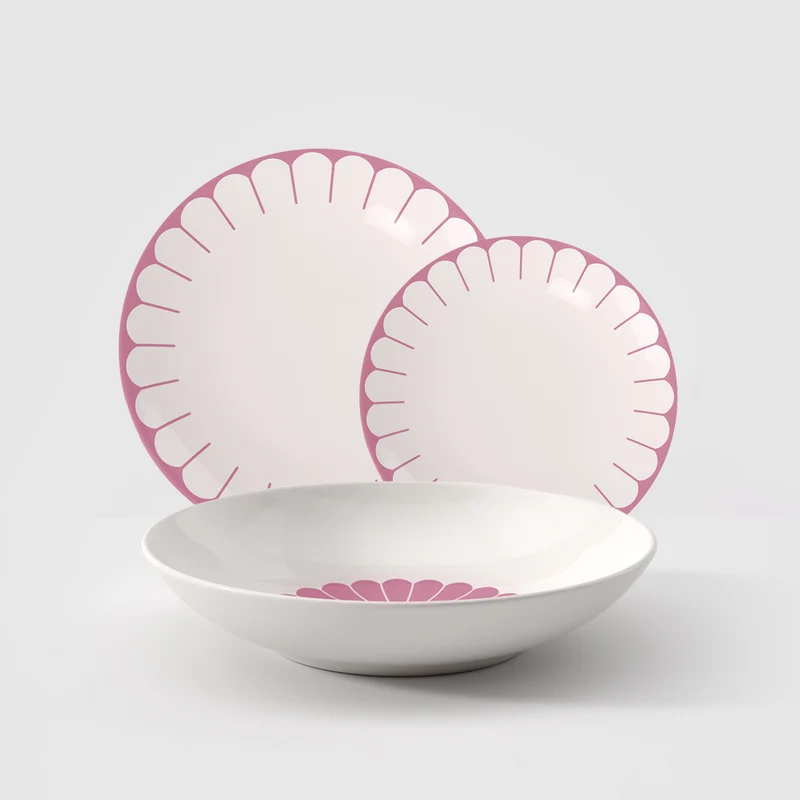 Villeroy & Boch Servizio Tavola 18 Pezzi Fleur in Porcellana Rosa