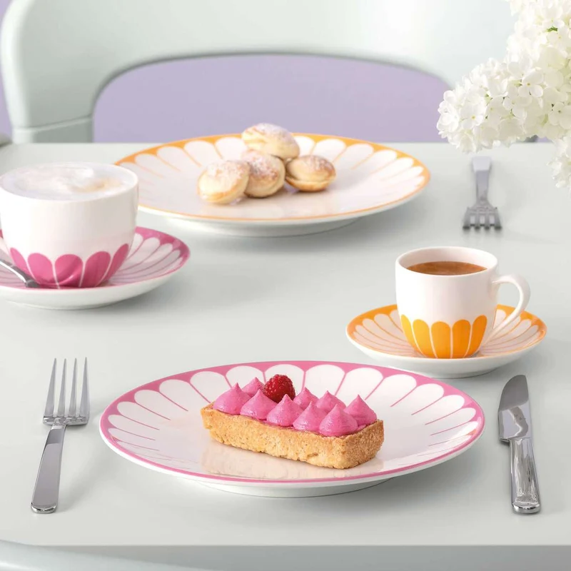 Villeroy & Boch Servizio Tavola 18 Pezzi Fleur in Porcellana Rosa