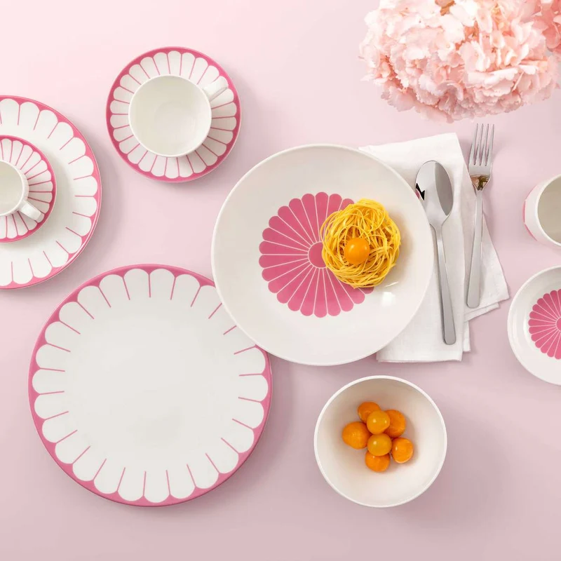 Villeroy & Boch Set 6 Coppette Macedonia Fleur 100ml in Porcellana Rosa
