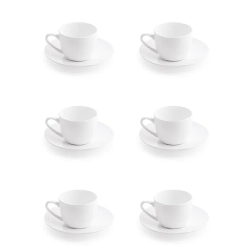 Fade Set 6 Tazzine da Caffè Anja 100ml in Porcellana New Bone China
