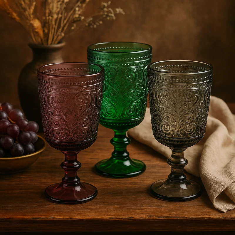 Galbiati Set 6 Calici Vino 280ml in Vetro Rosa