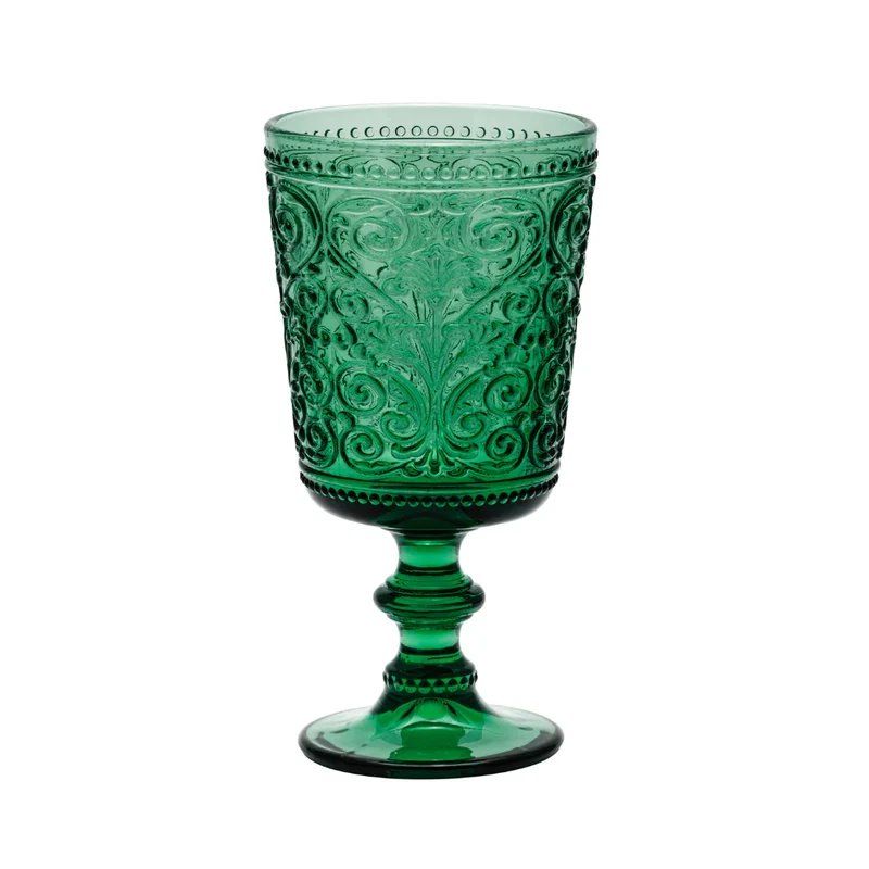 Galbiati Set 6 Calici Vino 280ml in Vetro Verde Foresta