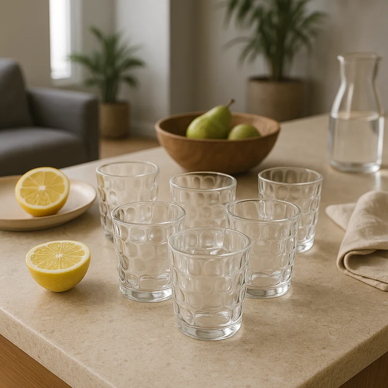 EDG Enzo De Gasperi Set 6 Bicchieri Tumbler Optic in Vetro Trasparente