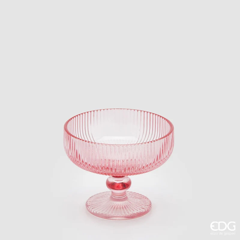 EDG Enzo De Gasperi Set 4 Coppette 250ml in Vetro Rosa