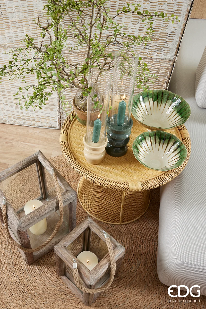 EDG Enzo De Gasperi Tavolino Rotondo in Bamboo H49 D59 cm