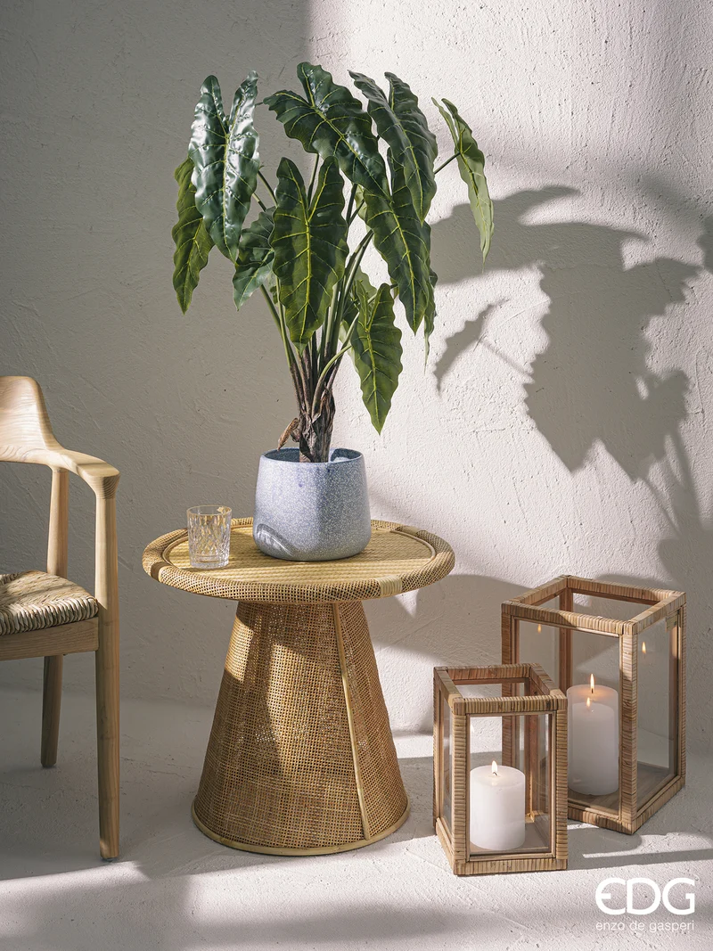 EDG Enzo De Gasperi Tavolino Rotondo in Bamboo H49 D59 cm