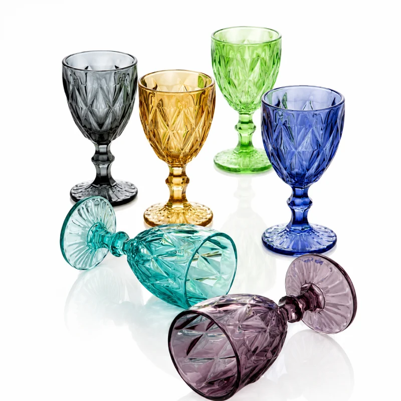 Brandani Set 6 Calici Diamante in Vetro