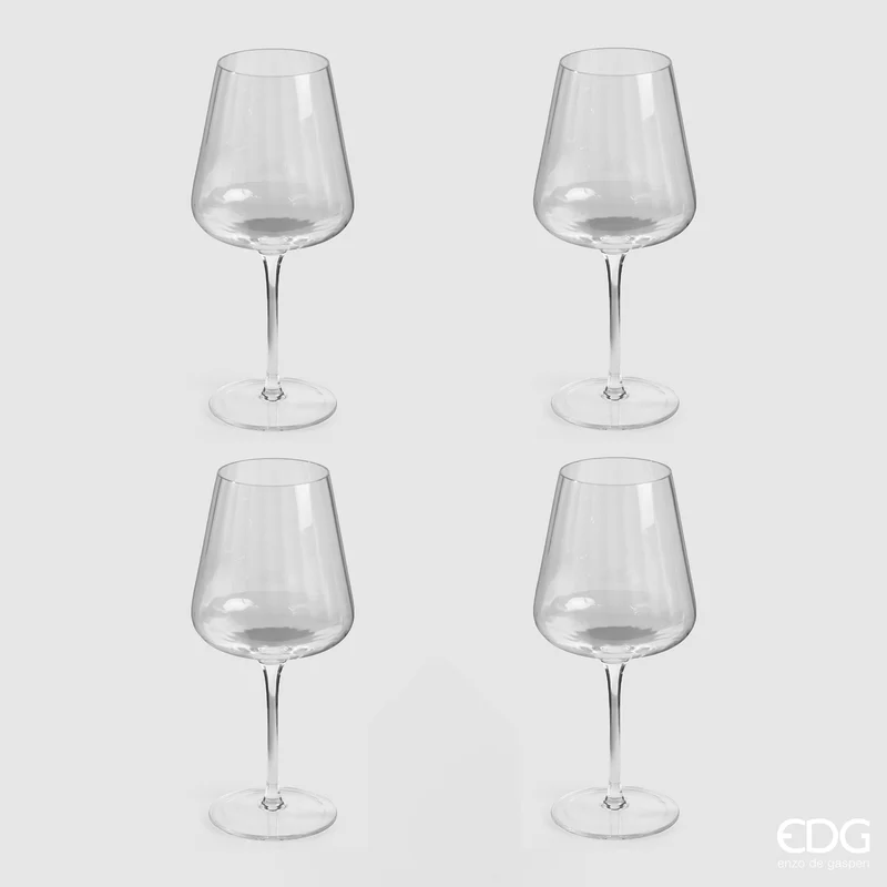 EDG Enzo De Gasperi Set 4 Calici Optic in Vetro