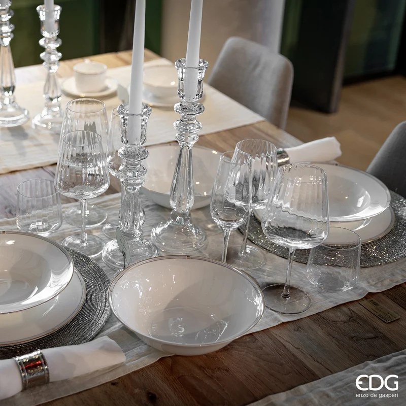 EDG Enzo De Gasperi Set 4 Calici Optic in Vetro