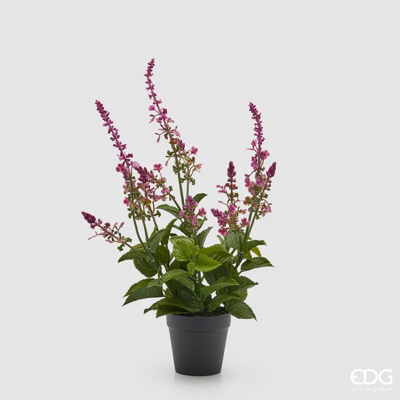 EDG Enzo De Gasperi Pianta Artificiale Lavanda con Foglie H44 cm