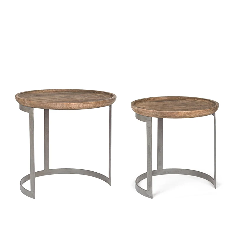 Andrea Bizzotto Set 2 Tavolini Narvik industrial D43 D53 cm