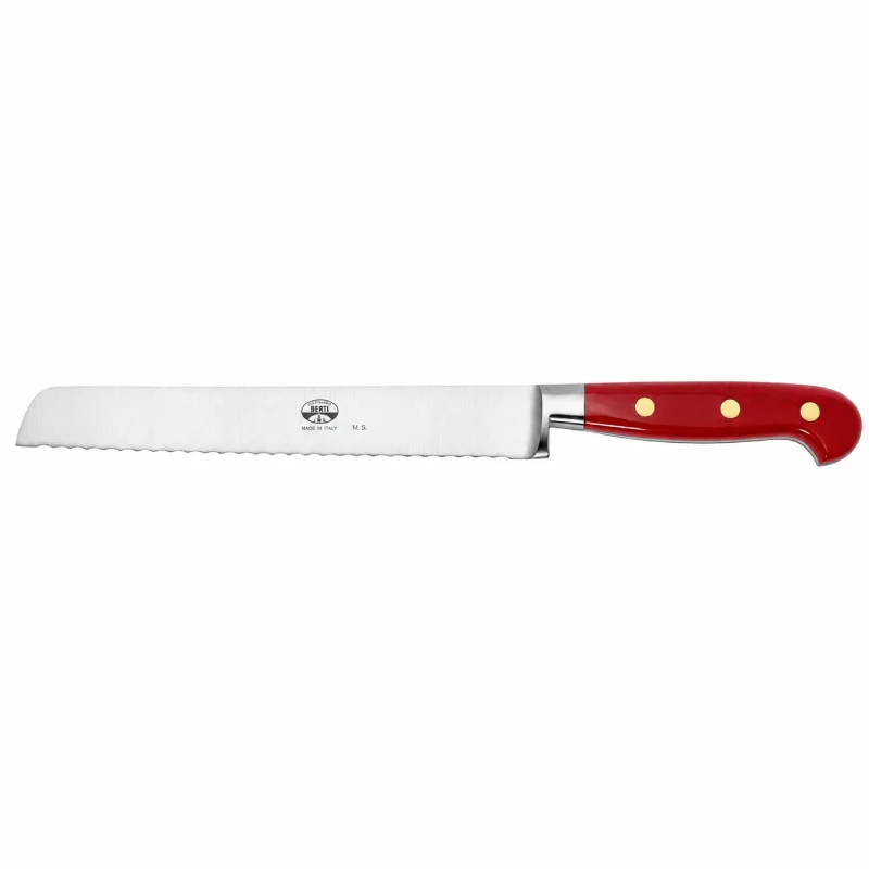 Coltellerie Berti Intero Coltello Pane 22 cm Rosso in Acciaio