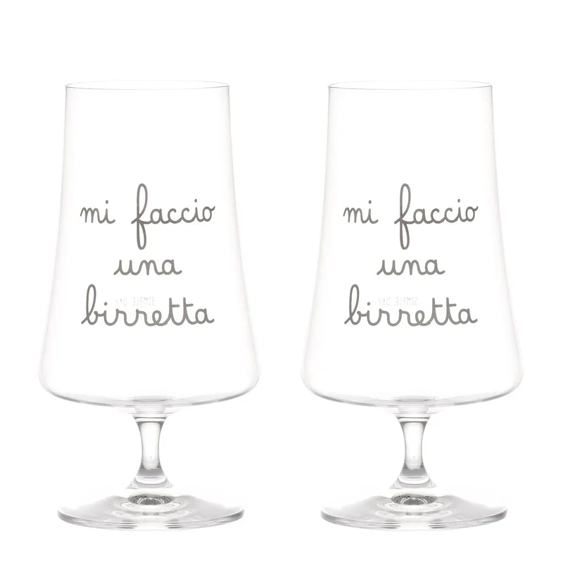 Simple Day Set 2 Calici Mi Faccio Una Birretta 55cl