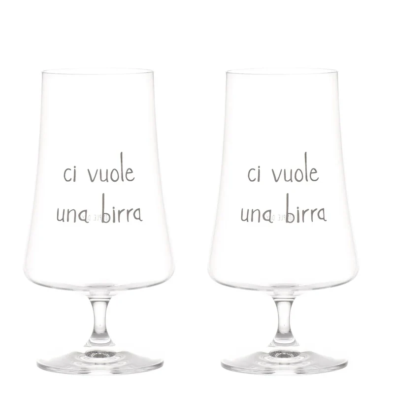 Simple Day Set 2 Calici Ci Vuole Una Birra 55cl