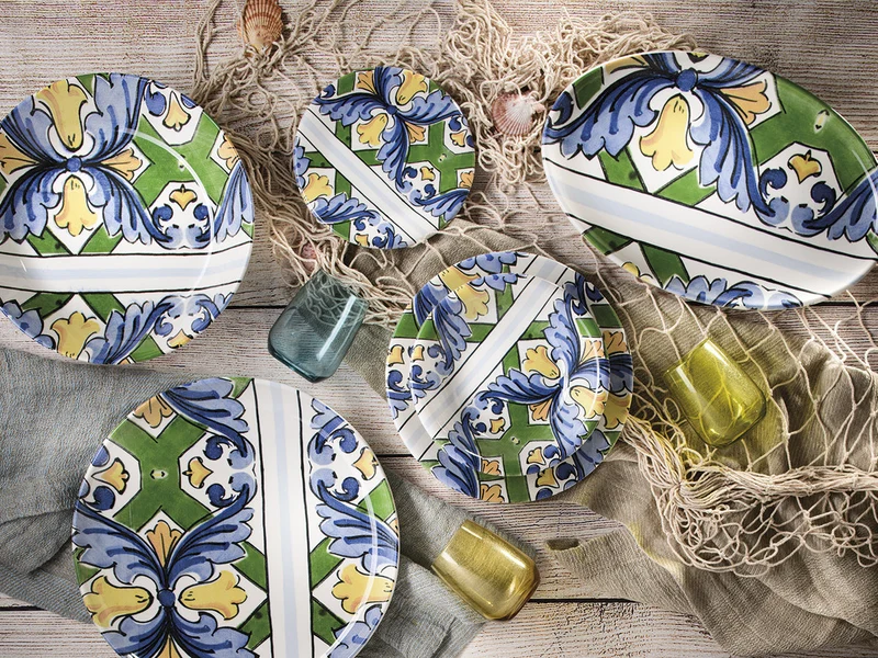 Villa Altachiara Vassoio Ovale Taormina in Ceramica 40x25 cm