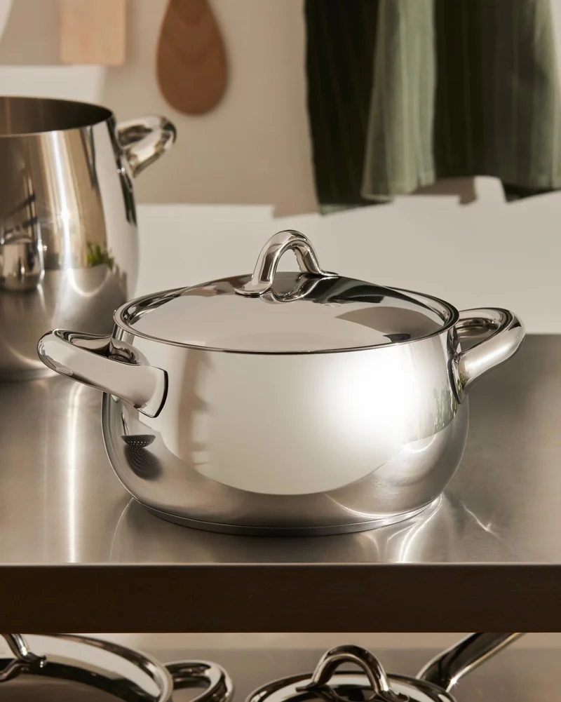 Alessi Casseruola 2 Manici Mami D20 cm in Acciaio