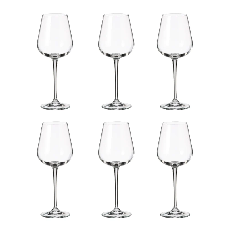 Crystal Bohemia Set 6 Calici Vino Bianco Ardea 330ml in Vetro