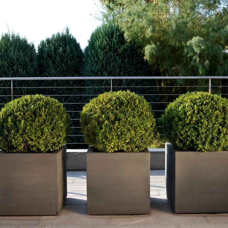 Slide Vaso Quadra con Ruote 45x45xh46 cm Grigio Elefante