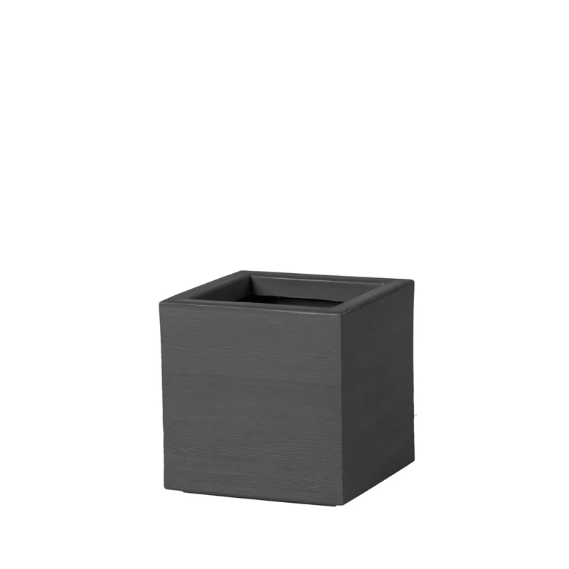 Slide Vaso Quadra con Ruote 45x45xh46 cm Grigio Elefante