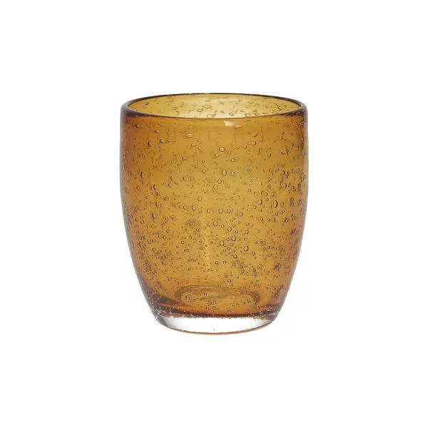Tognana Set 6 Bicchieri Acqua Bubbles Tè in Vetro 380cc Ambra