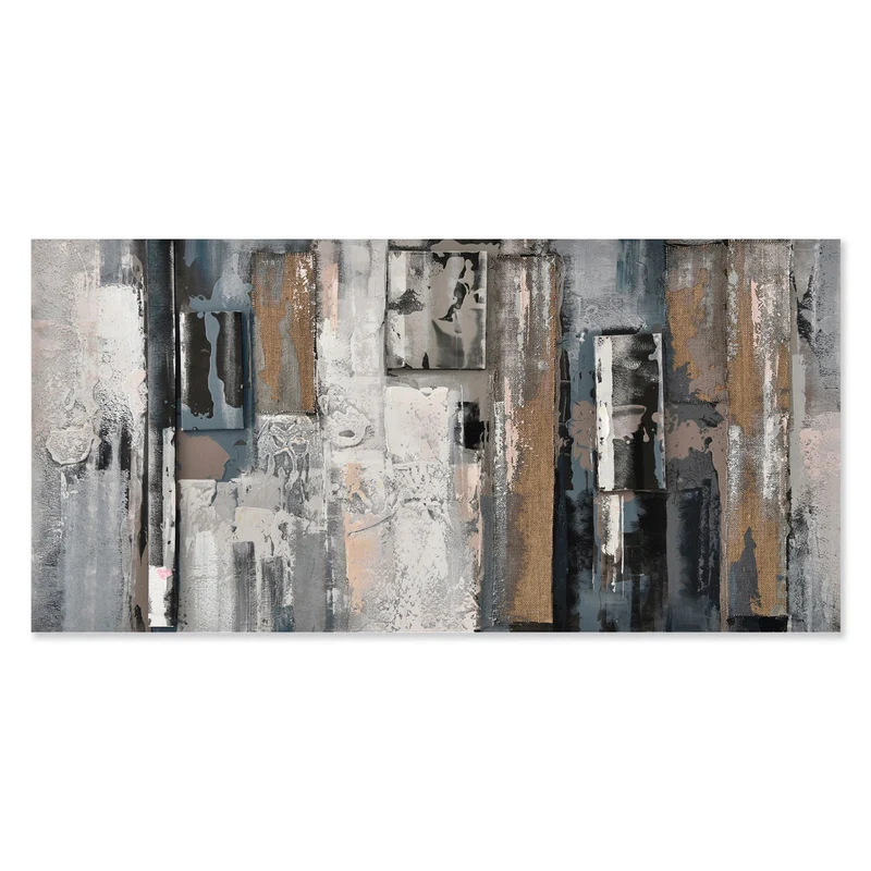 Agave Quadro Modern Abstract Dipinto A Mano 140x70 cm