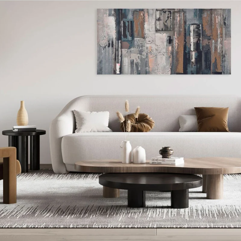 Agave Quadro Modern Abstract Dipinto A Mano 140x70 cm