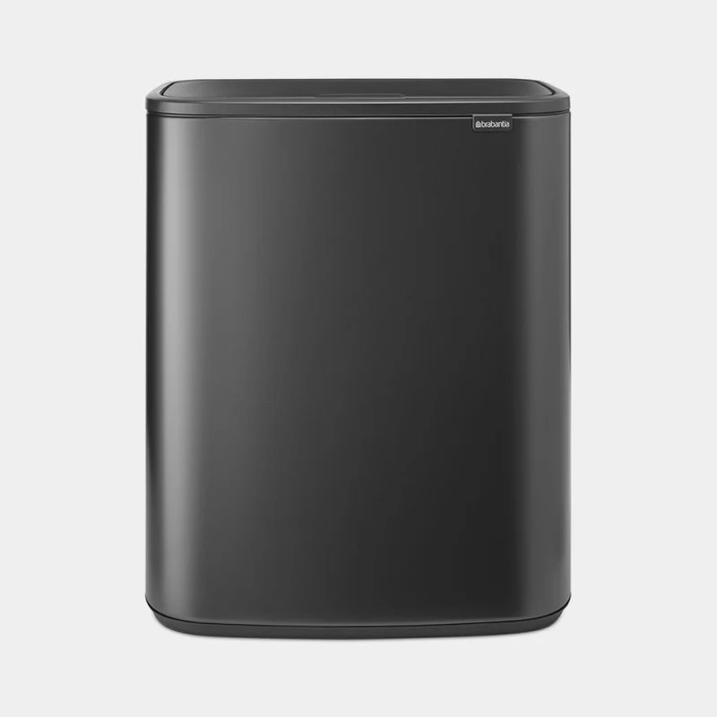 Brabantia Pattumiera Bo 2 Secchi 30 Litri Acciaio Nero Opaco