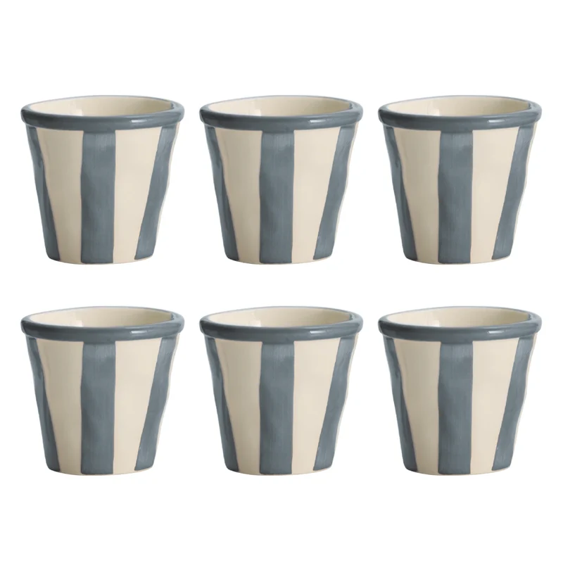 Zafferano Set 6 bicchierini da caffè Righe Grigio