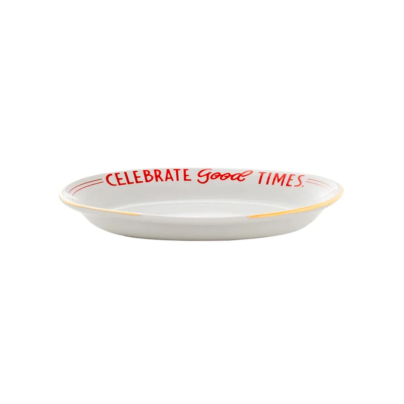 Bitossi Vassoio Ovale Celebrate Good Times 17x10 cm in Porcellana