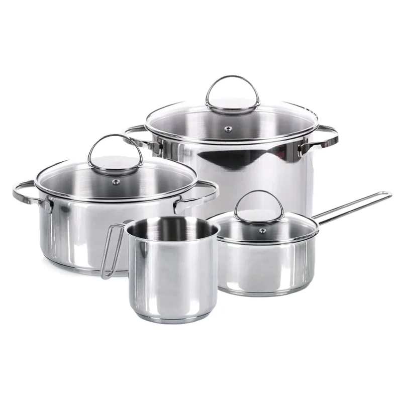 Moneta Batteria di Pentole Allegro 7 Pezzi in Accio Inox