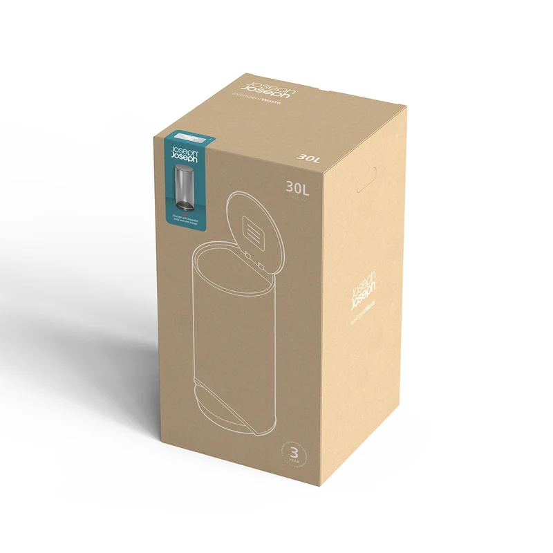 Joseph Joseph Pattumiera a Pedale Nero Opaco Easy-push 30 lt