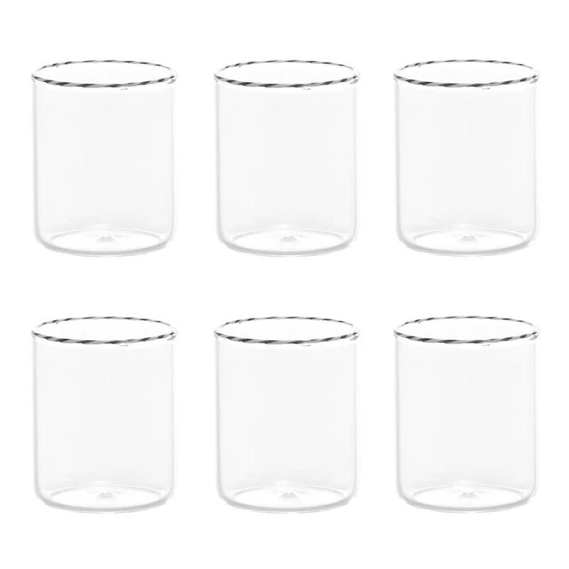 Zafferano Set 6 Tumbler Intrecci 46cl in Vetro Bianco Nero