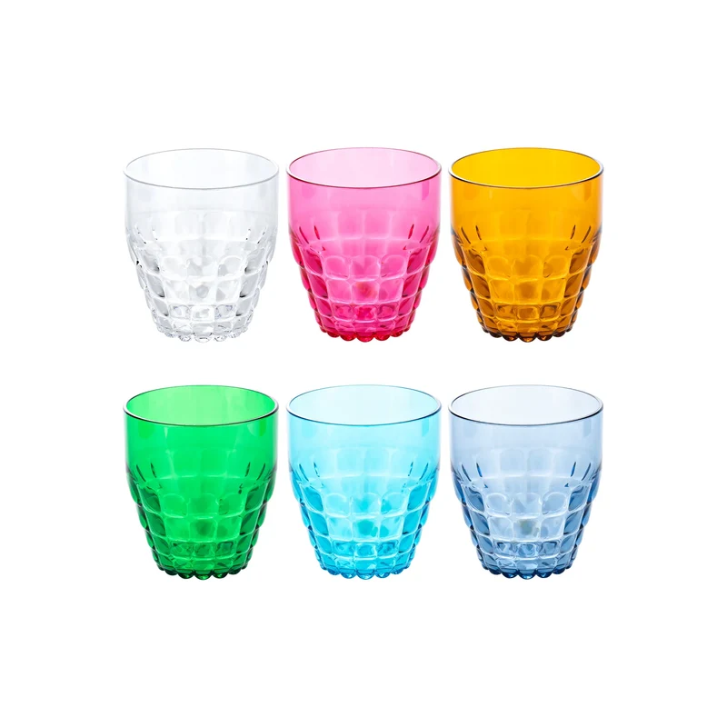 Guzzini Set 6 Bicchieri Bassi Tiffany Acqua H8,5xD9,5 cm