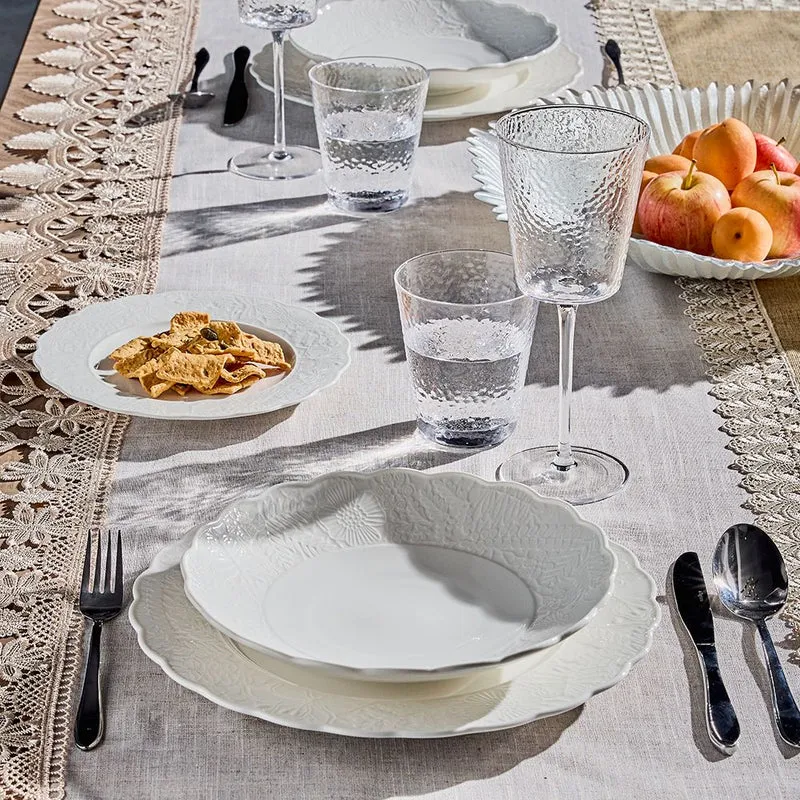 Tognana Servizio Tavola 18 Pezzi Poema Lace in Porcellana Bianca