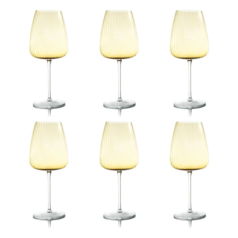 Feeling Servizio 6 Calici Degustazione vino collezione Opium Ambra 55 cl