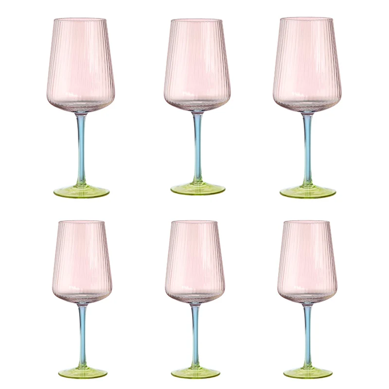 Evviva Set 6 Calici Vino Reale in Vetro 500 ml Multicolor