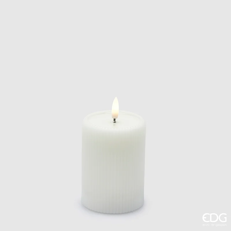 EDG Enzo De Gasperi Candela Moccolo Lounge Bianca a Led H10 cm con telecomando