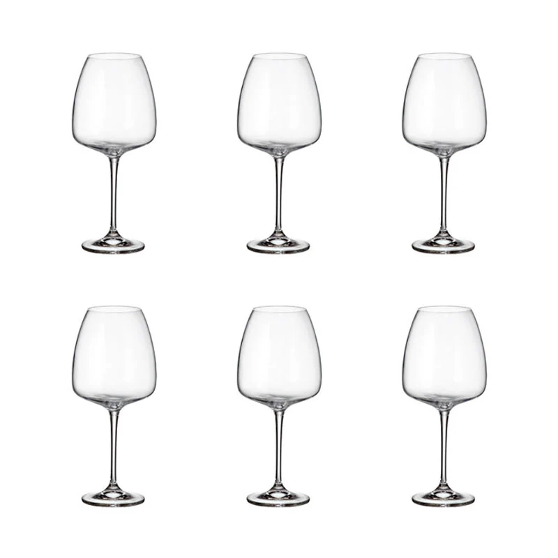Crystal Bohemia Set 6 Calici Vino Rosso Alize'e Anser 770 ml