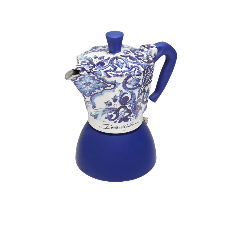 Bialetti Moka Induzione 4 Tazze Dolce&Gabbana Blu Mediterraneo