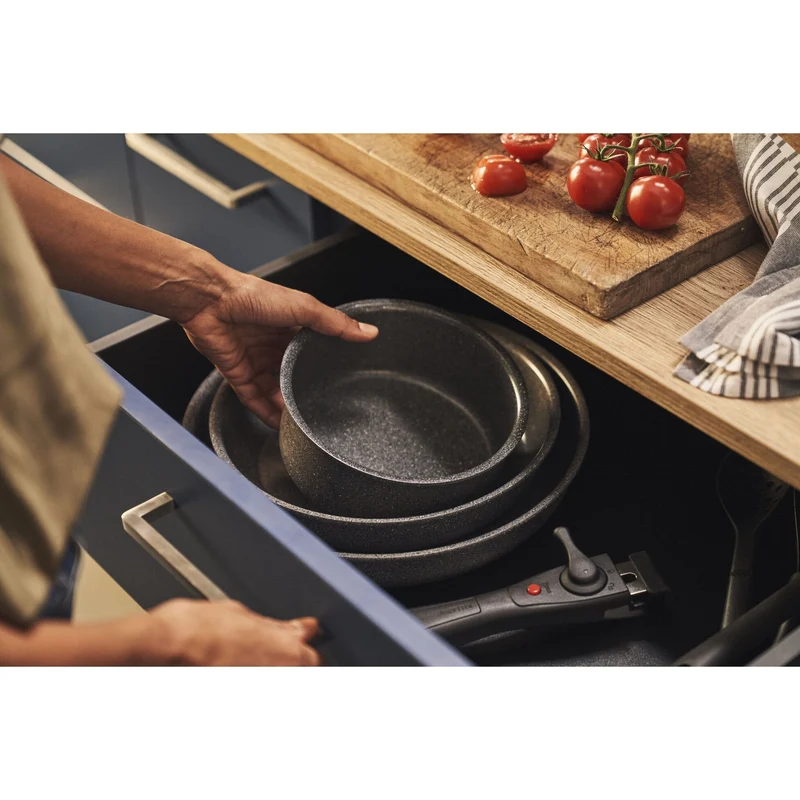 Ballarini Set 2 Padelle con Manico Salvaspazio Torre Antiaderente