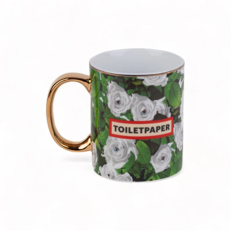 Seletti Tazza Toilet Paper Home Roses in Porcellana H10 cm