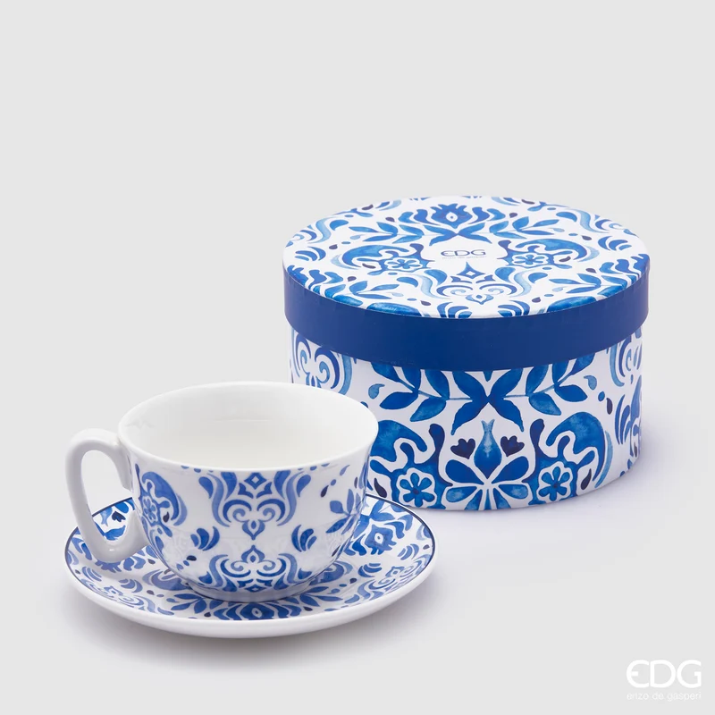 EDG Enzo de Gasperi Tazza da Tè con manico Maiolica in Porcellana