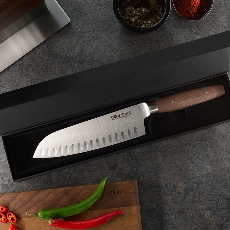 Gefu Coltello Santoku Enno con Lama 18 cm Forgiata in Acciaio Inossidabile