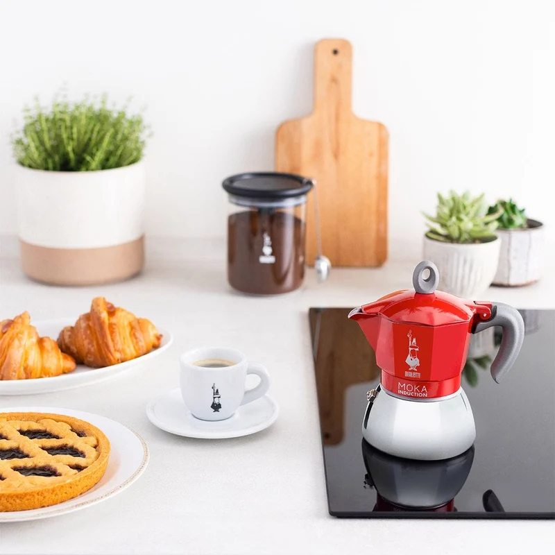 Bialetti Moka Induzione 4 Tazze Rossa