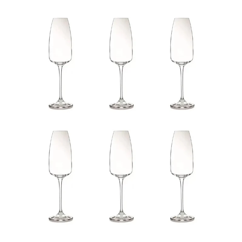 Crystal Bohemia Set 6 Calici Flute Alize'e Anser 290 ml