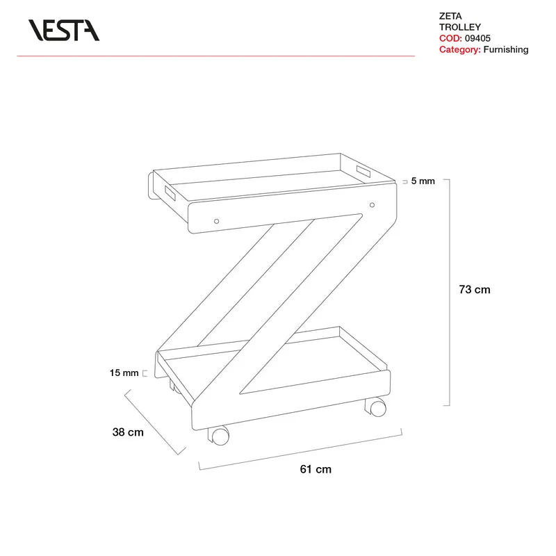 Vesta Carrello Portavivande Zeta