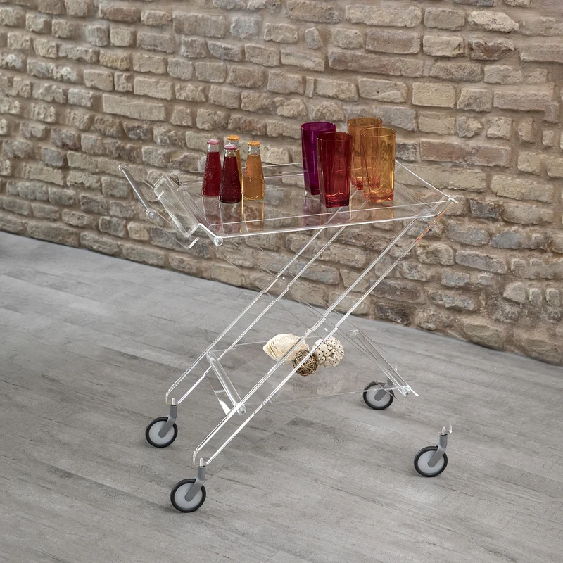 Vesta Carrello Pieghevole Aurelio in Cristallo Acrilico